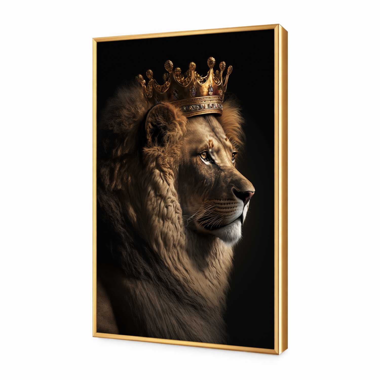 Quadro Decorativo Leão Com a Coroa 